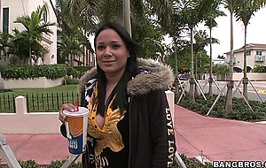 Cute brunette gets seduced by a sweet lad