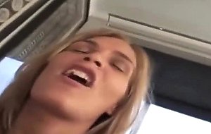 Hot blonde gets face cum