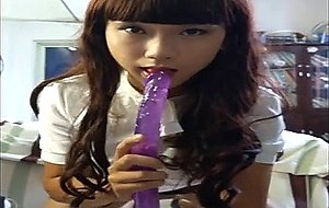 Chinese crossdresser fucked by vibrator