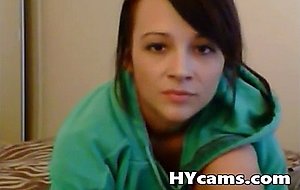 Sexy teen with red panties fingering on webcam