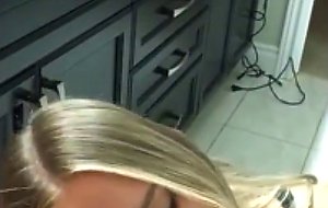 Blonde Nympho Teen Gives Sloppy Blowjob In Washroom