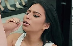 Amateur monica asis sucking the big cock in the store