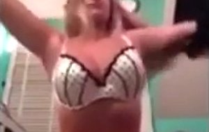 Hot blonde amateur strips