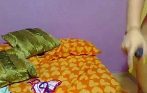 Young busty dances and masturbates on webcam