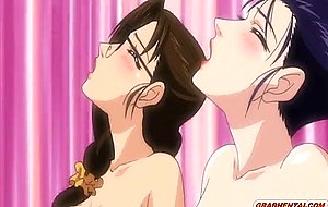 Busty japanese anime groupfucking and film it