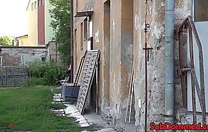 Fit bdsm female sub gags muscle hunk for wank