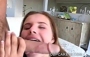 Wide hips teen rides a giant dick