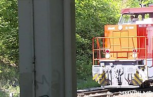 Stretching her teen pussy