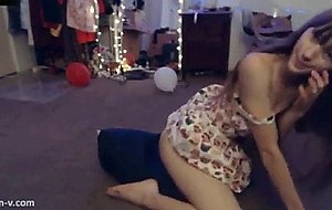 Pretty teen humping pillow