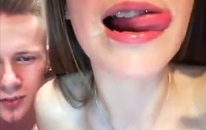 His girl with braces ends up facialized