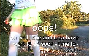 Zoe and lisa cocksucking in public