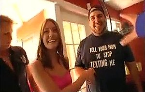 Sexy teen babe doing bj on the couch