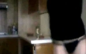 Another honey striptease in the kitchen