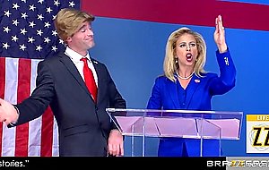 Cherie deville as hillary clayton sucks donald drumpf's fat cock