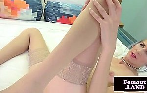 Kinky femboi spreading her tight ass