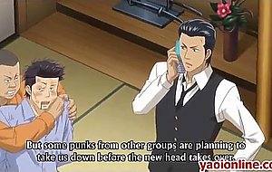 Two mature hentai guy having honey kiss