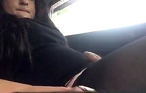 Crossdresser playing in car in pantyhose