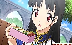 Anime coed with bigboobs caught by tentacles and fucked