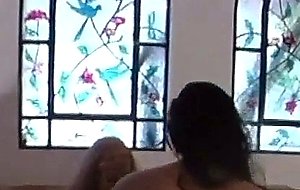Big tits ts bonks a chick on a sofa