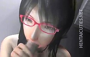 Geeky 3d anime slut gives pov head