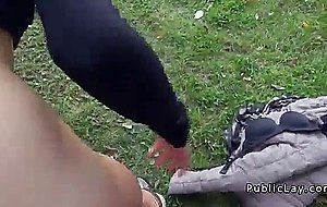 European amateur fucks in public for cash