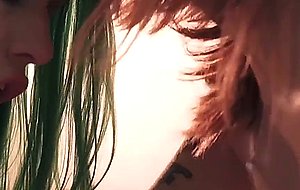 Lesbian tgirl fucks inked amateur female