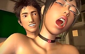 3D Busty Teacher Milks Cock