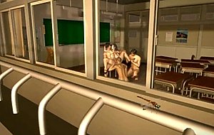 3D Busty Teacher Milks Cock