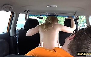 Big boobs blonde driving student pounded by instructor