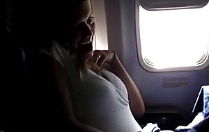 Girl is fingering while flying 