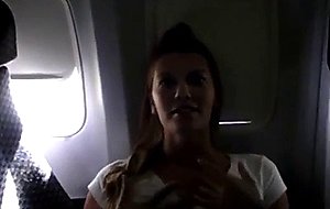 Girl is fingering while flying 