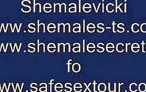Lonel black shemale masturbates at home