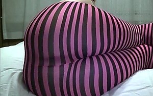 Farting in stripy leggings 