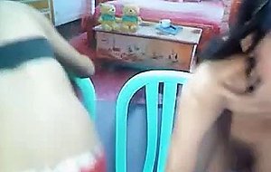 Asian tranny sucking and fucking