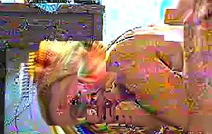 Amateur short-haired blond girl and bald guy 