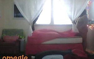 Omegle ebony fatty making her bed naked 