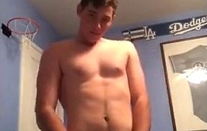 Hot sexy teen boy strips to show horny nakedness 