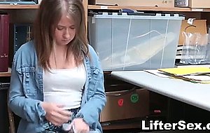 Shy teen patted down & fucked