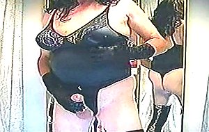 Lonely crossdresser in sweet lingerie