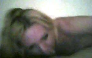 Blonde shemale sucking in the dark