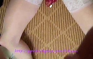 Cd slut in chastity sucks cock