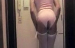 Crossdresser solo in lovely stockings