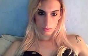 Sex blonde teen plays with her cock