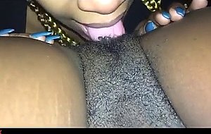 Ebony babe expert at clitoral stimulation 