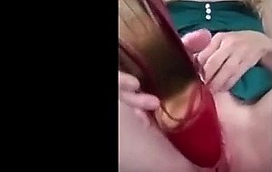 Kinky high heel shoe fucks and spanks pussy, close up and