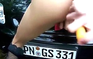 Hot girlfriend masturbating outdoors 