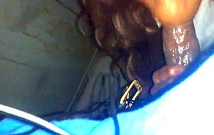 Black tranny blows pov cock