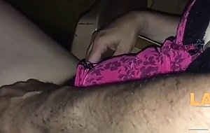 Playing with girlfriend at porno theater in public 