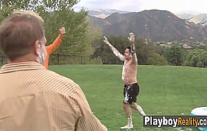 Foam party with swingers gets too honey