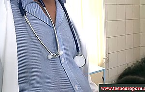 Yo euro brunette giving head to her ob gyn